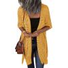 imageHOTOUCH Womens Knit Cardigan Open Front Outwear Hollow Out Crochet Tassel Lightweight Kimonos Sweater SXXLYellow