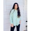 imageHOTOUCH Waffle Button Down Shirts for Women Dressy Casual Work Shacket V Neck Long Sleeve Lightweight Tops with PocketMint Green