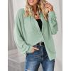 imageHOTOUCH Waffle Button Down Shirts for Women Dressy Casual Work Shacket V Neck Long Sleeve Lightweight Tops with PocketMint Green