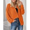 imageHOTOUCH Waffle Button Down Shirts for Women Dressy Casual Work Shacket V Neck Long Sleeve Lightweight Tops with PocketOrange