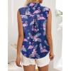 imageHOTOUCH Womens Sleeveless Button Down Shirt Tops V Neck Business Casual Collared Blouses Tank TopNavy Flamingo
