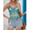 imageHOTOUCH Camisole for Women V Neck Spaghetti Strap Tank Tops Sleeveless Blouses Loose Fit6floral Lake Blue