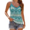 imageHOTOUCH Camisole for Women V Neck Spaghetti Strap Tank Tops Sleeveless Blouses Loose Fit6floral Lake Blue