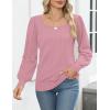 imageHOTOUCH Sweaters for Women 2025 Fall Trendy Tops Casual Puff Sleeve Square Neck Cute Tunic Pullover Blouses XSXXLDusty Pink