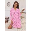 imageHOTOUCH Womens Robe Lightweight Short Knit Bathrobe Soft Ladies Sleepwear with PocketsPink Bow