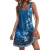 imageHOTOUCH Womens Casual Sundress with Pockets Summer Beach Dress Floral TShirts Dress V Neck Loose Tank DressesBluefloral