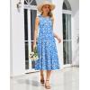 image:imageHOTOUCH Summer Casual Dresses for Women Sleeveless Midi Dress Swing Tank Sundress Pleated Tshirt Dress with PocketsA Blue Floral 01