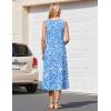 image:imageHOTOUCH Summer Casual Dresses for Women Sleeveless Midi Dress Swing Tank Sundress Pleated Tshirt Dress with PocketsA Blue Floral 01