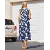 image:imageHOTOUCH Summer Casual Dresses for Women Sleeveless Midi Dress Swing Tank Sundress Pleated Tshirt Dress with PocketsA Blue Floral 02