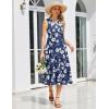 image:imageHOTOUCH Summer Casual Dresses for Women Sleeveless Midi Dress Swing Tank Sundress Pleated Tshirt Dress with PocketsA Blue Floral 02