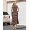 image:imageHOTOUCH Summer Casual Dresses for Women Sleeveless Midi Dress Swing Tank Sundress Pleated Tshirt Dress with PocketsA Brown Floral
