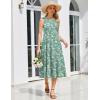 image:imageHOTOUCH Summer Casual Dresses for Women Sleeveless Midi Dress Swing Tank Sundress Pleated Tshirt Dress with PocketsA Green Floral