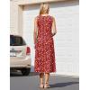 image:imageHOTOUCH Summer Casual Dresses for Women Sleeveless Midi Dress Swing Tank Sundress Pleated Tshirt Dress with PocketsA Red Floral