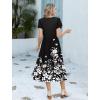 image:imageHOTOUCH Summer Dresses for Women 2026 Casual Midi Boho T Shirt Dress Ladies Sundress Aline Long Beach Vacation ClothesA01black Floral