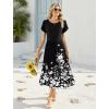 image:imageHOTOUCH Summer Dresses for Women 2026 Casual Midi Boho T Shirt Dress Ladies Sundress Aline Long Beach Vacation ClothesA01black Floral