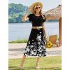 image:imageHOTOUCH Summer Dresses for Women 2026 Casual Midi Boho T Shirt Dress Ladies Sundress Aline Long Beach Vacation ClothesA01black Floral