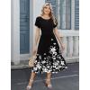 image:imageHOTOUCH Summer Dresses for Women 2026 Casual Midi Boho T Shirt Dress Ladies Sundress Aline Long Beach Vacation ClothesA01black Floral