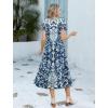image:imageHOTOUCH Summer Dresses for Women 2026 Casual Midi Boho T Shirt Dress Ladies Sundress Aline Long Beach Vacation ClothesA02blue Ethnic Style