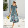 image:imageHOTOUCH Summer Dresses for Women 2026 Casual Midi Boho T Shirt Dress Ladies Sundress Aline Long Beach Vacation ClothesA03green Floral