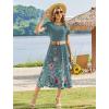 image:imageHOTOUCH Summer Dresses for Women 2026 Casual Midi Boho T Shirt Dress Ladies Sundress Aline Long Beach Vacation ClothesA03green Floral