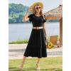 image:imageHOTOUCH Summer Dresses for Women 2026 Casual Midi Boho T Shirt Dress Ladies Sundress Aline Long Beach Vacation ClothesBlack