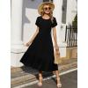 image:imageHOTOUCH Summer Dresses for Women 2026 Casual Midi Boho T Shirt Dress Ladies Sundress Aline Long Beach Vacation ClothesBlack
