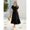image:imageHOTOUCH Summer Dresses for Women 2026 Casual Midi Boho T Shirt Dress Ladies Sundress Aline Long Beach Vacation ClothesBlack