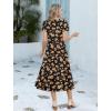 image:imageHOTOUCH Summer Dresses for Women 2026 Casual Midi Boho T Shirt Dress Ladies Sundress Aline Long Beach Vacation ClothesBlack Orange Floral