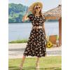 image:imageHOTOUCH Summer Dresses for Women 2026 Casual Midi Boho T Shirt Dress Ladies Sundress Aline Long Beach Vacation ClothesBlack Orange Floral
