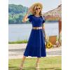 image:imageHOTOUCH Summer Dresses for Women 2026 Casual Midi Boho T Shirt Dress Ladies Sundress Aline Long Beach Vacation ClothesBlue