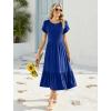 image:imageHOTOUCH Summer Dresses for Women 2026 Casual Midi Boho T Shirt Dress Ladies Sundress Aline Long Beach Vacation ClothesBlue