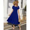 image:imageHOTOUCH Summer Dresses for Women 2026 Casual Midi Boho T Shirt Dress Ladies Sundress Aline Long Beach Vacation ClothesBlue