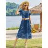 image:imageHOTOUCH Summer Dresses for Women 2026 Casual Midi Boho T Shirt Dress Ladies Sundress Aline Long Beach Vacation ClothesBlue Floral
