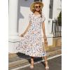 image:imageHOTOUCH Summer Dresses for Women 2026 Casual Midi Boho T Shirt Dress Ladies Sundress Aline Long Beach Vacation ClothesColorful Floral