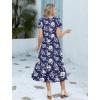 image:imageHOTOUCH Summer Dresses for Women 2026 Casual Midi Boho T Shirt Dress Ladies Sundress Aline Long Beach Vacation ClothesNavy Blue White Flowers