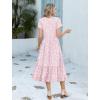 image:imageHOTOUCH Summer Dresses for Women 2026 Casual Midi Boho T Shirt Dress Ladies Sundress Aline Long Beach Vacation ClothesPink Floral Print