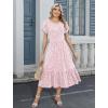image:imageHOTOUCH Summer Dresses for Women 2026 Casual Midi Boho T Shirt Dress Ladies Sundress Aline Long Beach Vacation ClothesPink Floral Print