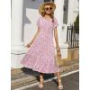 image:imageHOTOUCH Summer Dresses for Women 2026 Casual Midi Boho T Shirt Dress Ladies Sundress Aline Long Beach Vacation ClothesPink Floral Print