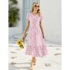 image:imageHOTOUCH Summer Dresses for Women 2026 Casual Midi Boho T Shirt Dress Ladies Sundress Aline Long Beach Vacation ClothesPink Floral Print