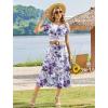 image:imageHOTOUCH Summer Dresses for Women 2026 Casual Midi Boho T Shirt Dress Ladies Sundress Aline Long Beach Vacation ClothesPurple Flowers