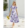 image:imageHOTOUCH Summer Dresses for Women 2026 Casual Midi Boho T Shirt Dress Ladies Sundress Aline Long Beach Vacation ClothesPurple Flowers