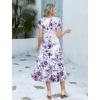 image:imageHOTOUCH Summer Dresses for Women 2026 Casual Midi Boho T Shirt Dress Ladies Sundress Aline Long Beach Vacation ClothesPurple Flowers