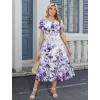 image:imageHOTOUCH Summer Dresses for Women 2026 Casual Midi Boho T Shirt Dress Ladies Sundress Aline Long Beach Vacation ClothesPurple Flowers