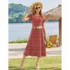 image:imageHOTOUCH Summer Dresses for Women 2026 Casual Midi Boho T Shirt Dress Ladies Sundress Aline Long Beach Vacation ClothesRed Round Dot