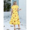 image:imageHOTOUCH Summer Dresses for Women 2026 Casual Midi Boho T Shirt Dress Ladies Sundress Aline Long Beach Vacation ClothesYellow Floral