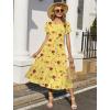 image:imageHOTOUCH Summer Dresses for Women 2026 Casual Midi Boho T Shirt Dress Ladies Sundress Aline Long Beach Vacation ClothesYellow Floral