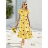 image:imageHOTOUCH Summer Dresses for Women 2026 Casual Midi Boho T Shirt Dress Ladies Sundress Aline Long Beach Vacation ClothesYellow Floral