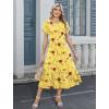 image:imageHOTOUCH Summer Dresses for Women 2026 Casual Midi Boho T Shirt Dress Ladies Sundress Aline Long Beach Vacation ClothesYellow Floral