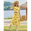 image:imageHOTOUCH Summer Dresses for Women 2026 Casual Midi Boho T Shirt Dress Ladies Sundress Aline Long Beach Vacation ClothesYellow Floral