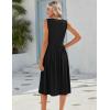 image:imageHOTOUCH Womens Summer Desses Casual Sleeveless Tank Midi Dress with Pockets Aline Flowy Vocation Beach Sundress 2026Black